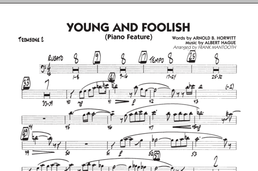 Download Frank Mantooth Young And Foolish - Trombone 2 Sheet Music