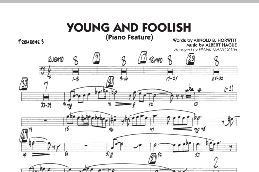 Download Frank Mantooth Young And Foolish - Trombone 3 Sheet Music