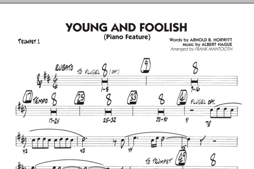 Download Frank Mantooth Young And Foolish - Trumpet 1 Sheet Music