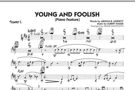 Download Frank Mantooth Young And Foolish - Trumpet 2 Sheet Music