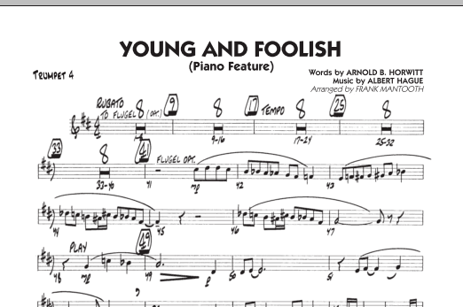 Download Frank Mantooth Young And Foolish - Trumpet 4 Sheet Music