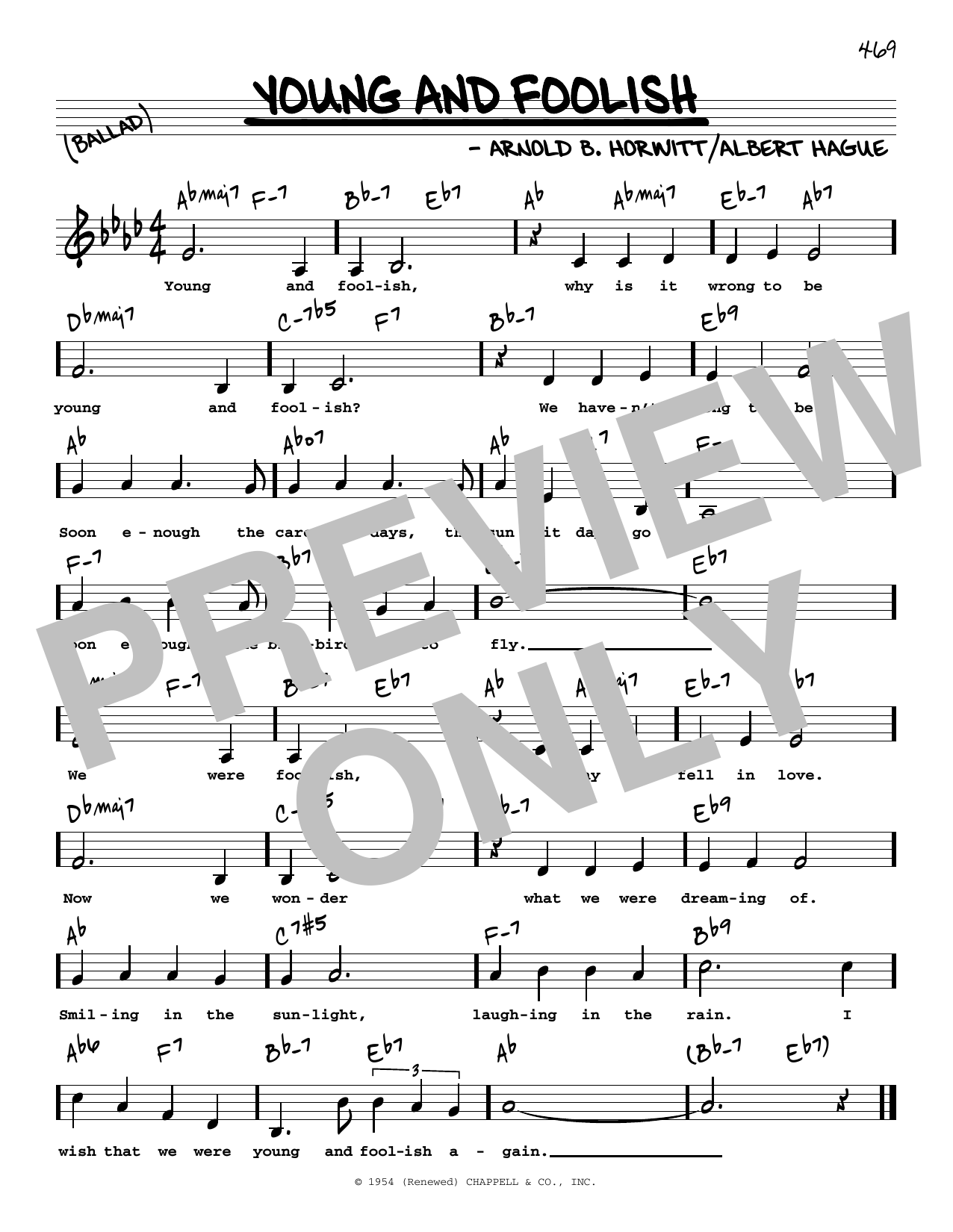 Download Albert Hague Young And Foolish (Low Voice) Sheet Music