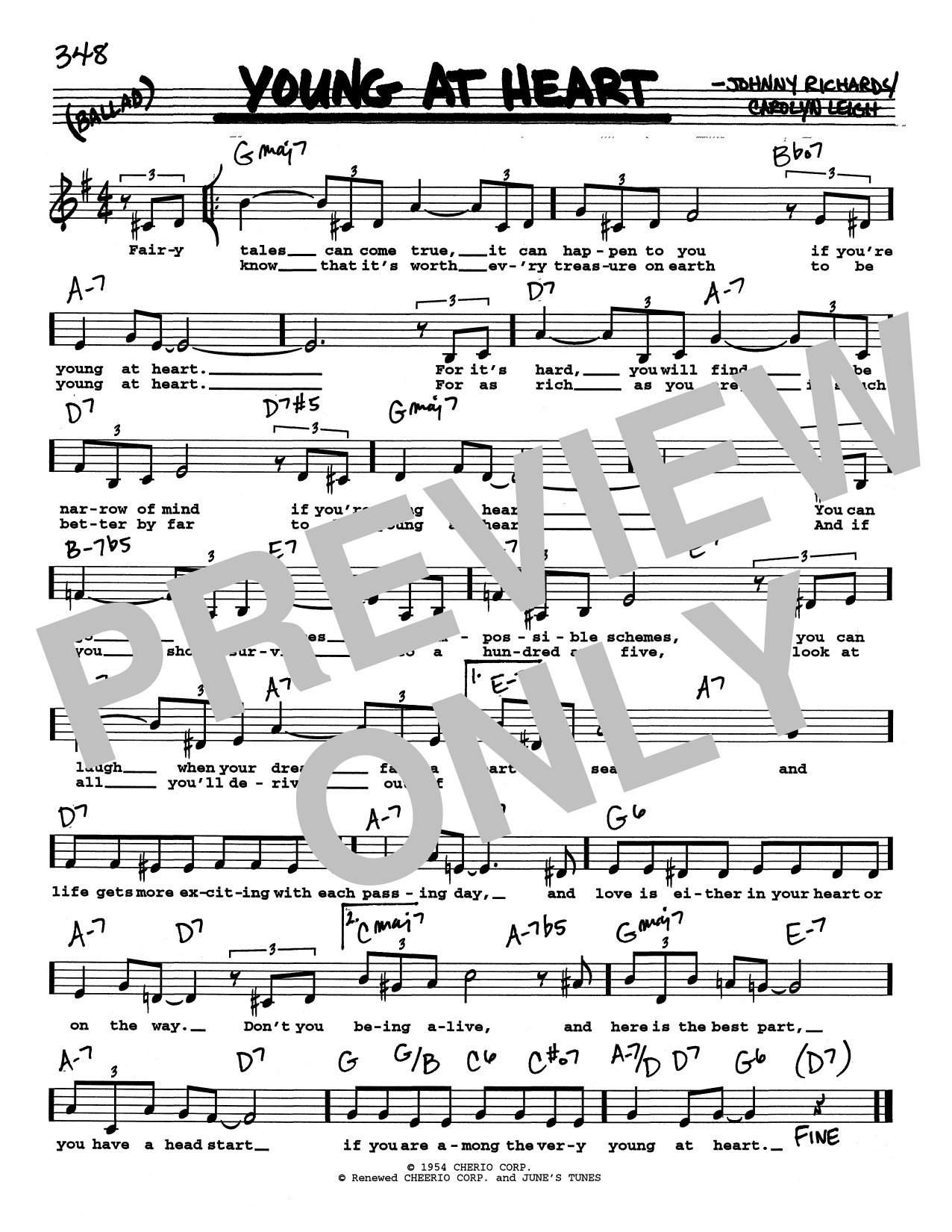 Carolyn Leigh Young At Heart (Low Voice) sheet music notes printable PDF score