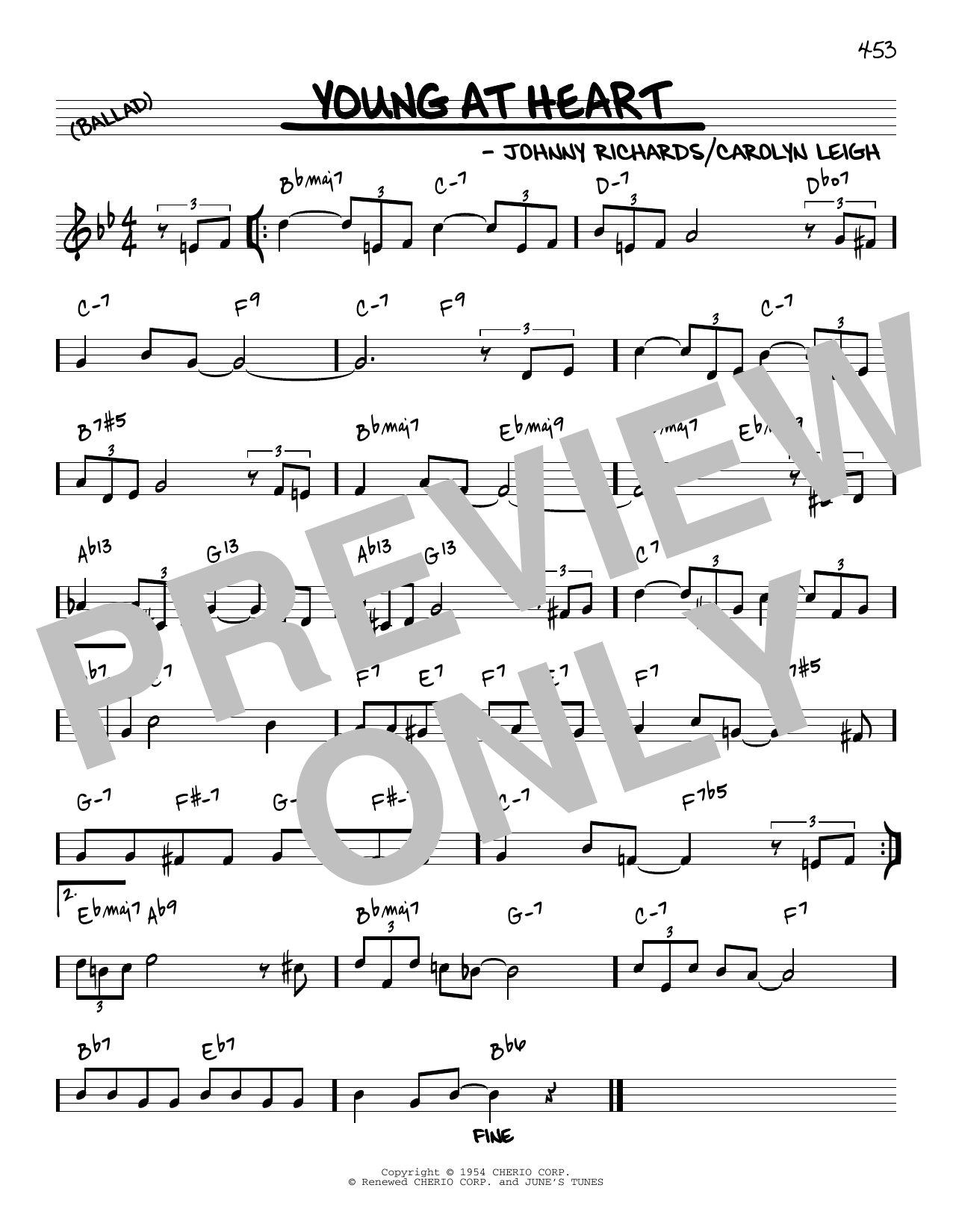 Download Carolyn Leigh Young At Heart [Reharmonized version] ( Sheet Music