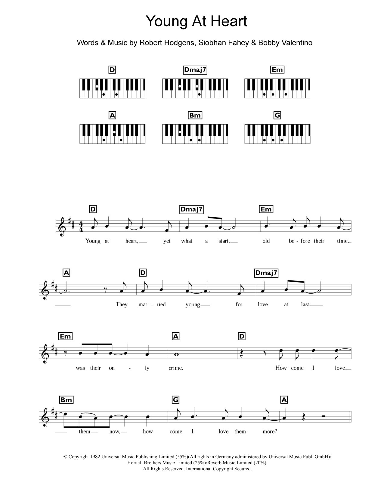 Download The Bluebells Young At Heart Sheet Music