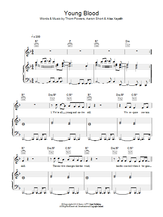 Download Birdy Young Blood Sheet Music