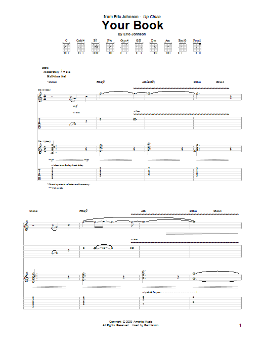 Download Eric Johnson Your Book Sheet Music
