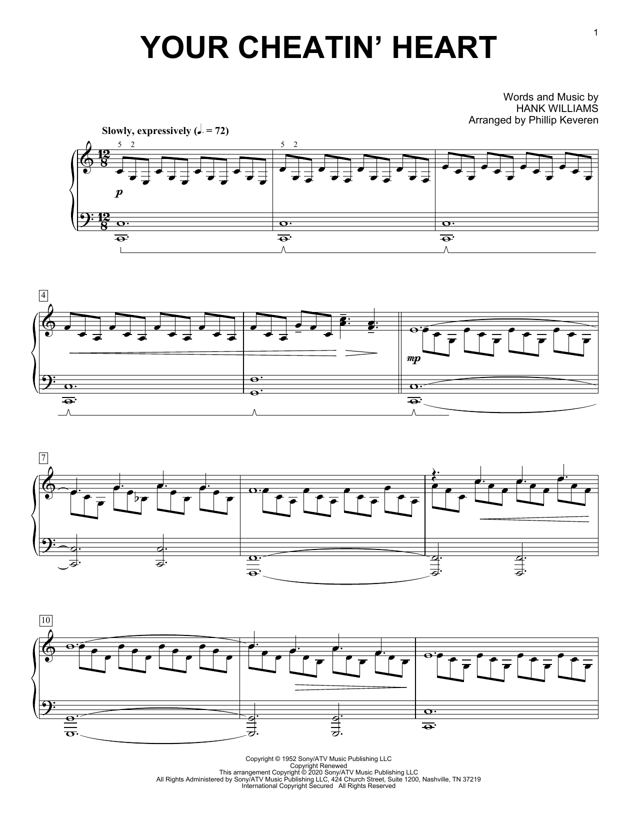 Download Hank Williams Your Cheatin' Heart [Classical version] Sheet Music