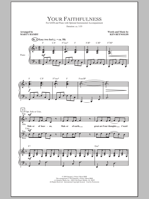 Download Marty Hamby Your Faithfulness Sheet Music