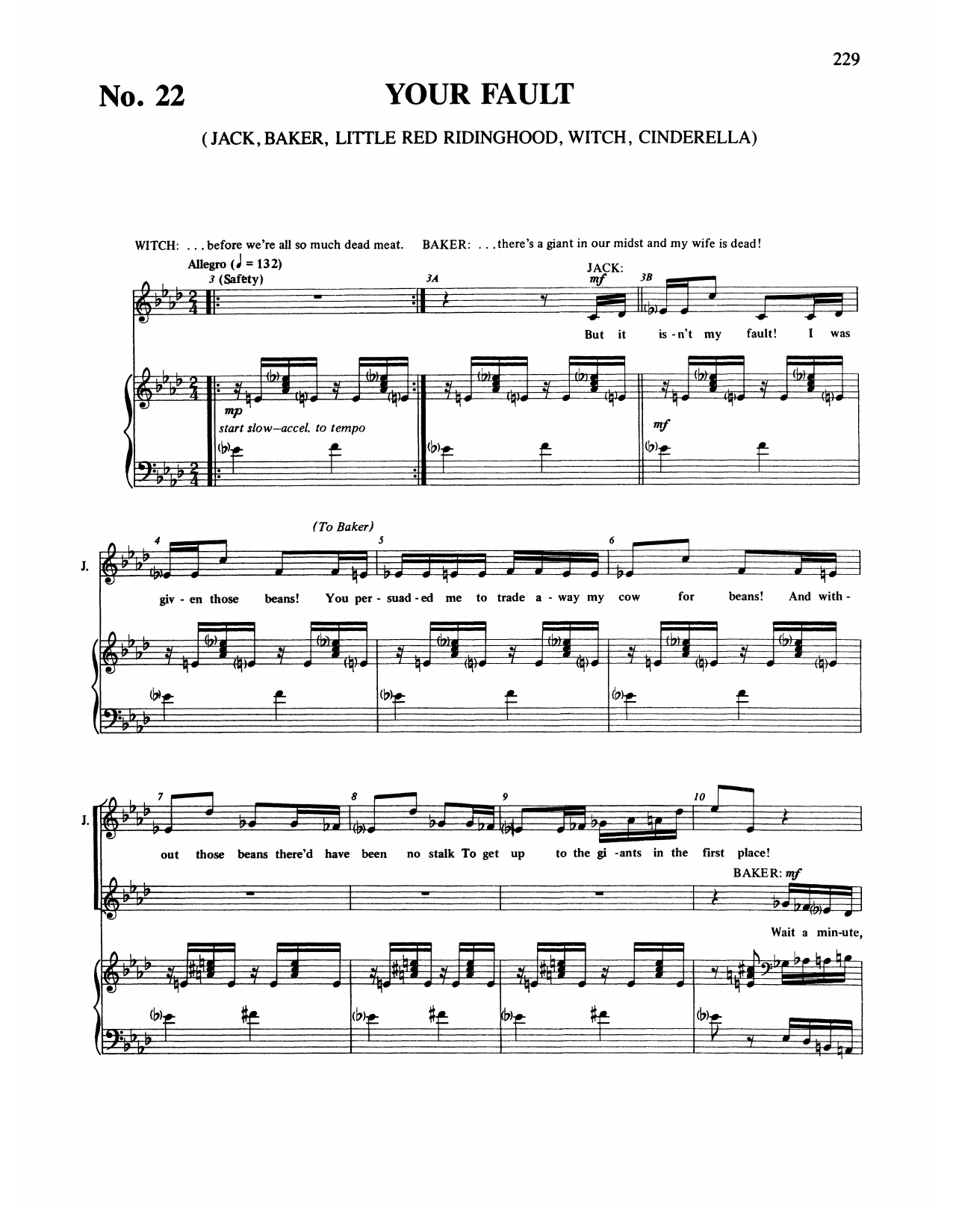 Download Stephen Sondheim Your Fault (from Into The Woods) Sheet Music