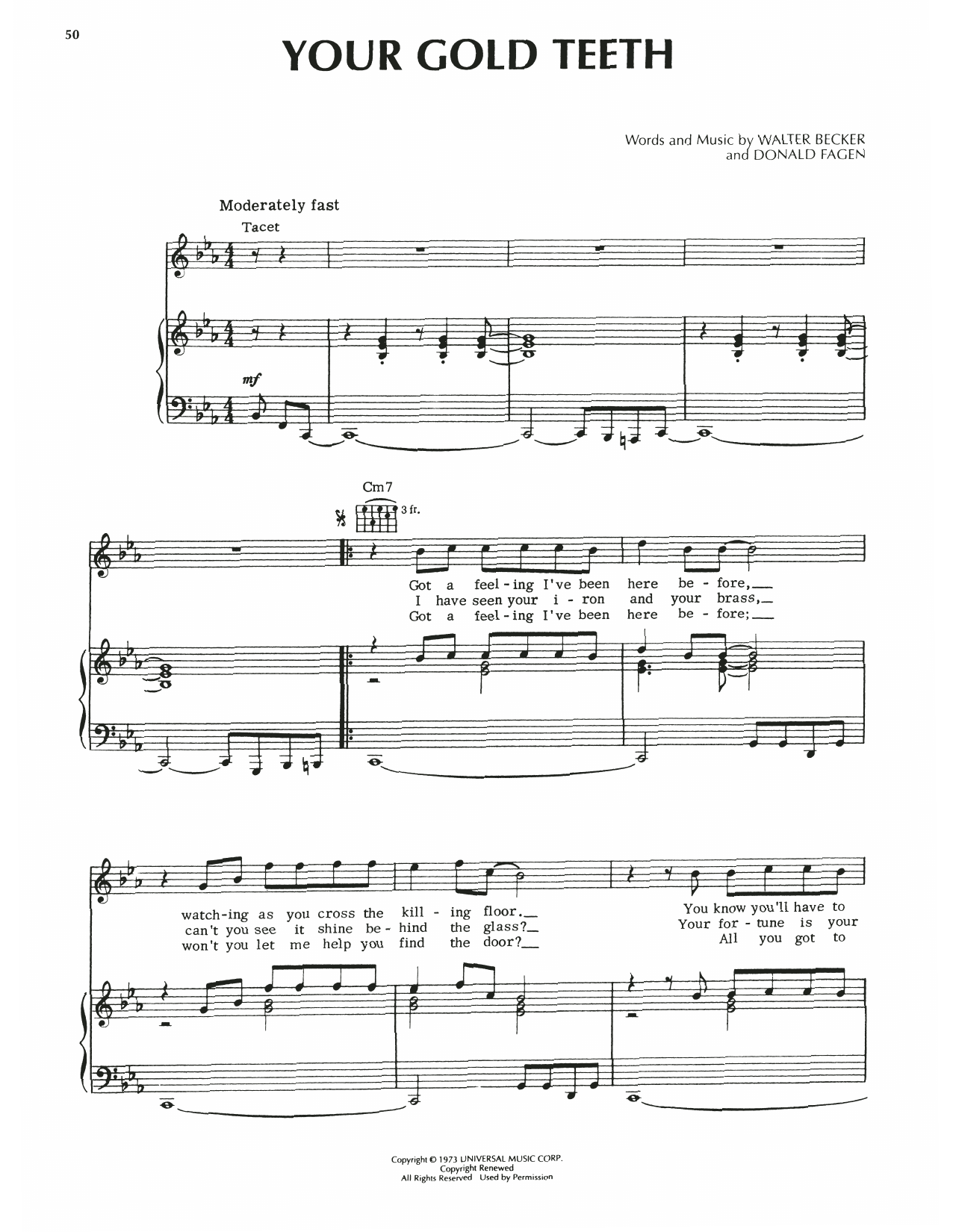 Download Steely Dan Your Gold Teeth Sheet Music