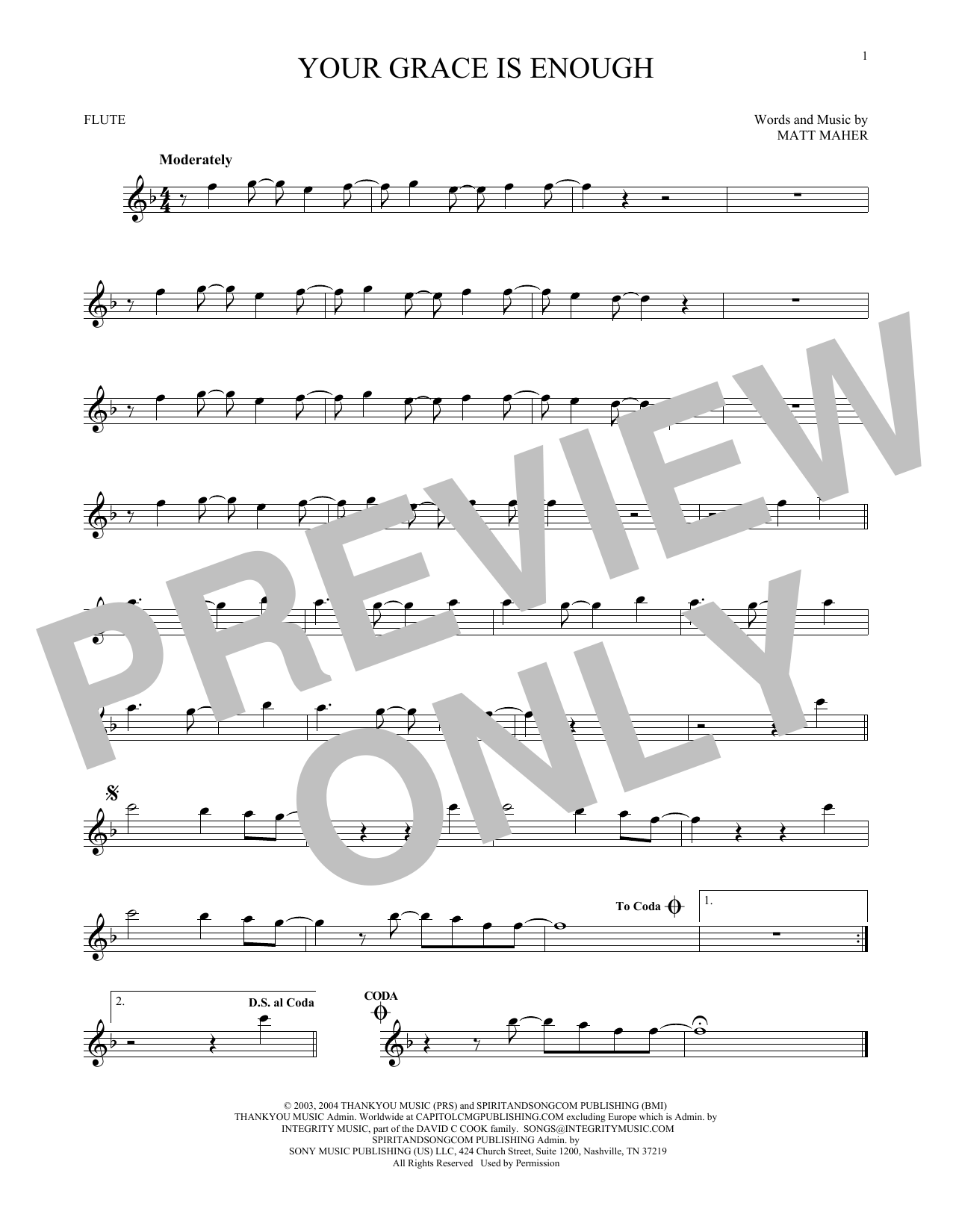Chris Tomlin Your Grace Is Enough sheet music notes printable PDF score