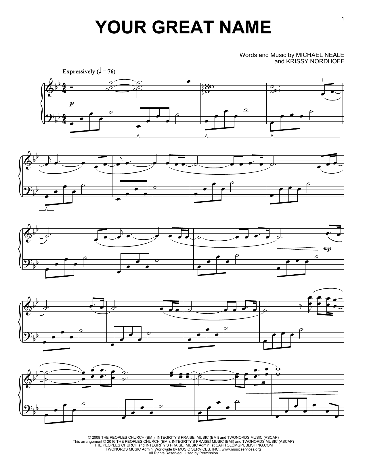 Download Phillip Keveren Your Great Name Sheet Music