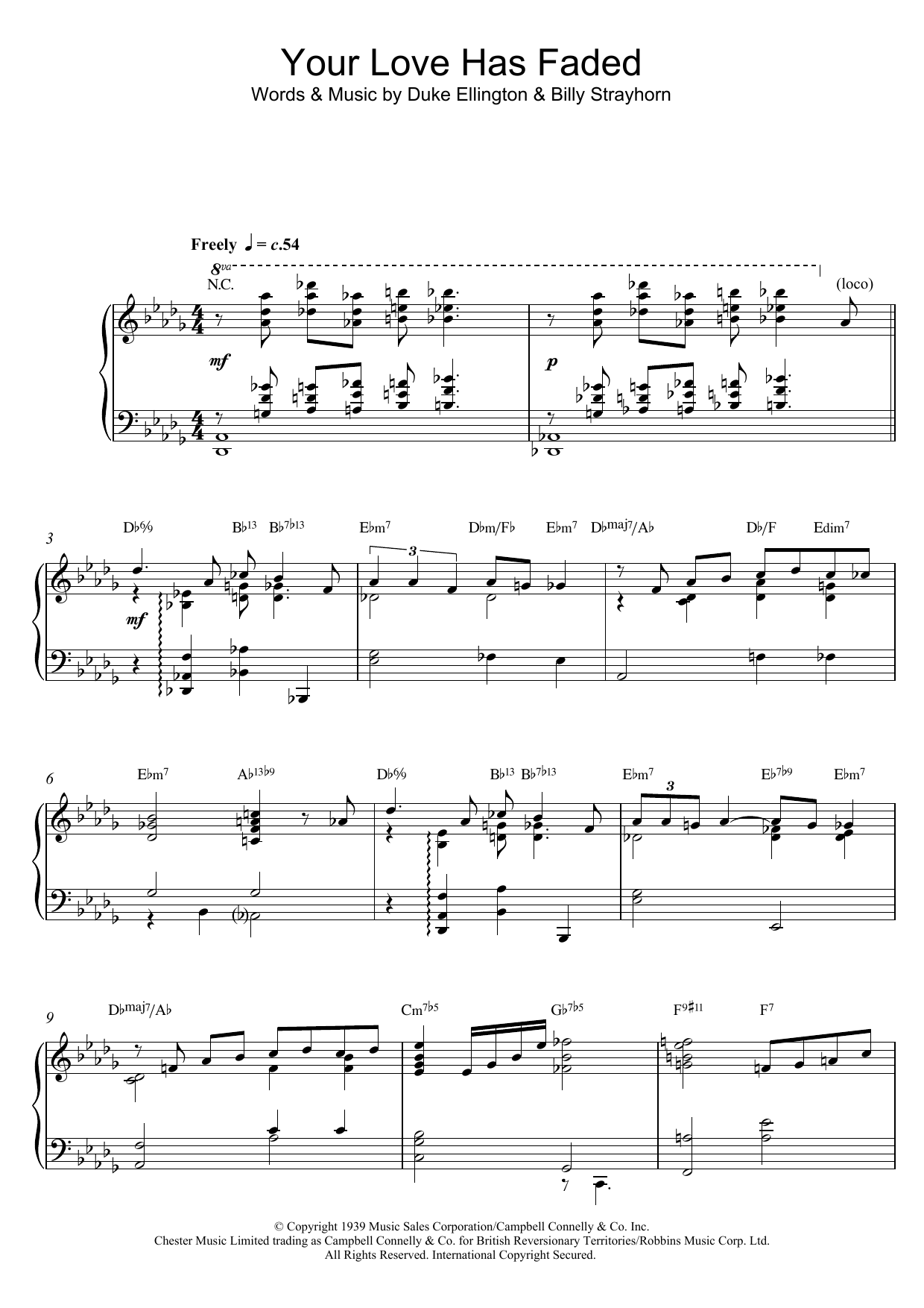 Download Billy Strayhorn Your Love Has Faded Sheet Music