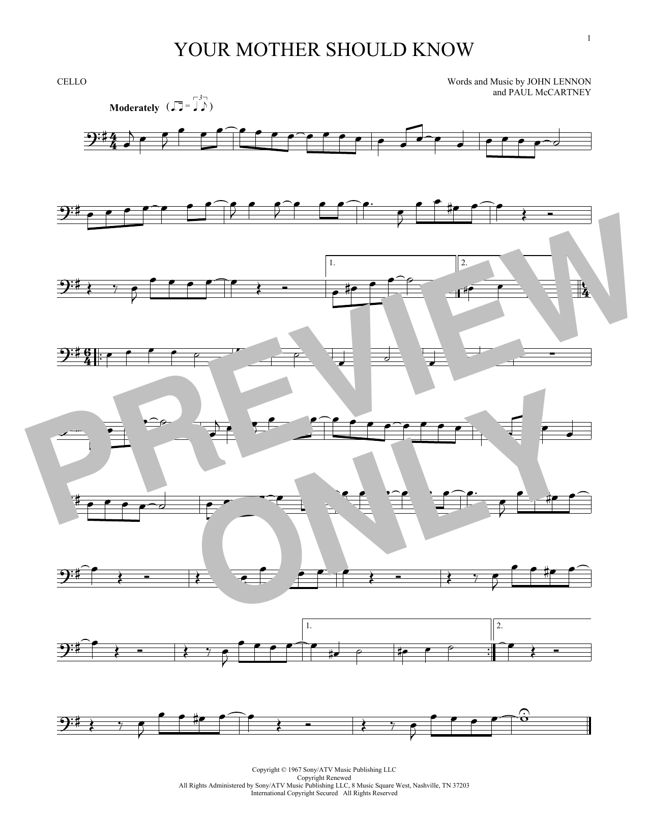 Download The Beatles Your Mother Should Know Sheet Music
