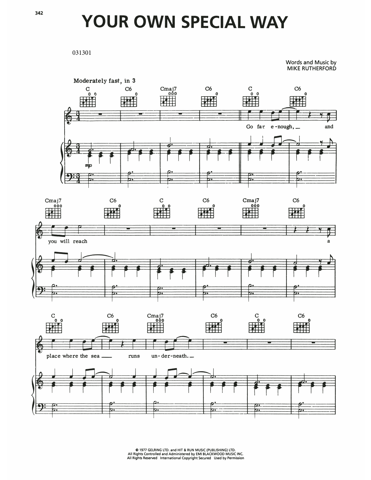Download Genesis Your Own Special Way Sheet Music