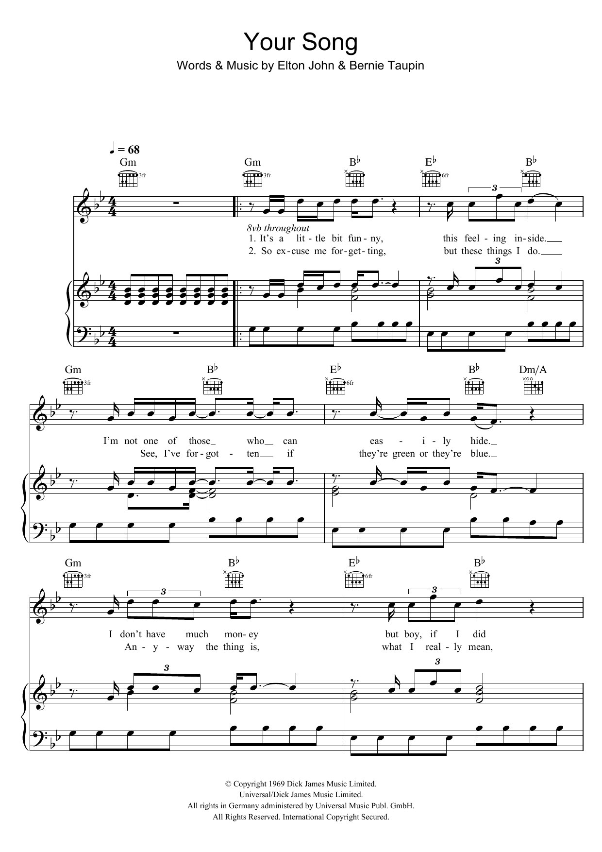 Download Ellie Goulding Your Song Sheet Music