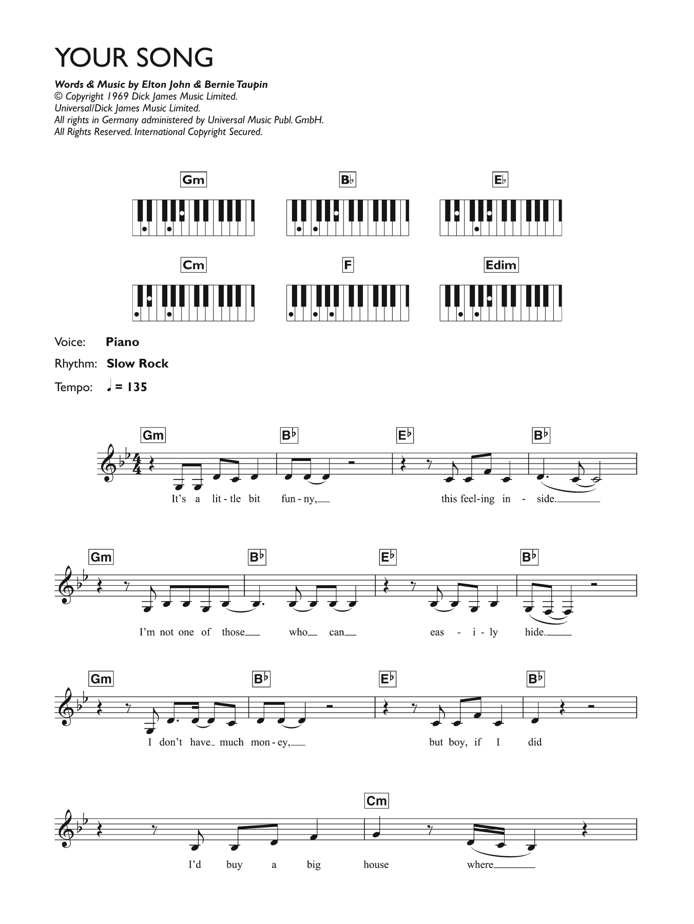 Download Ellie Goulding Your Song Sheet Music