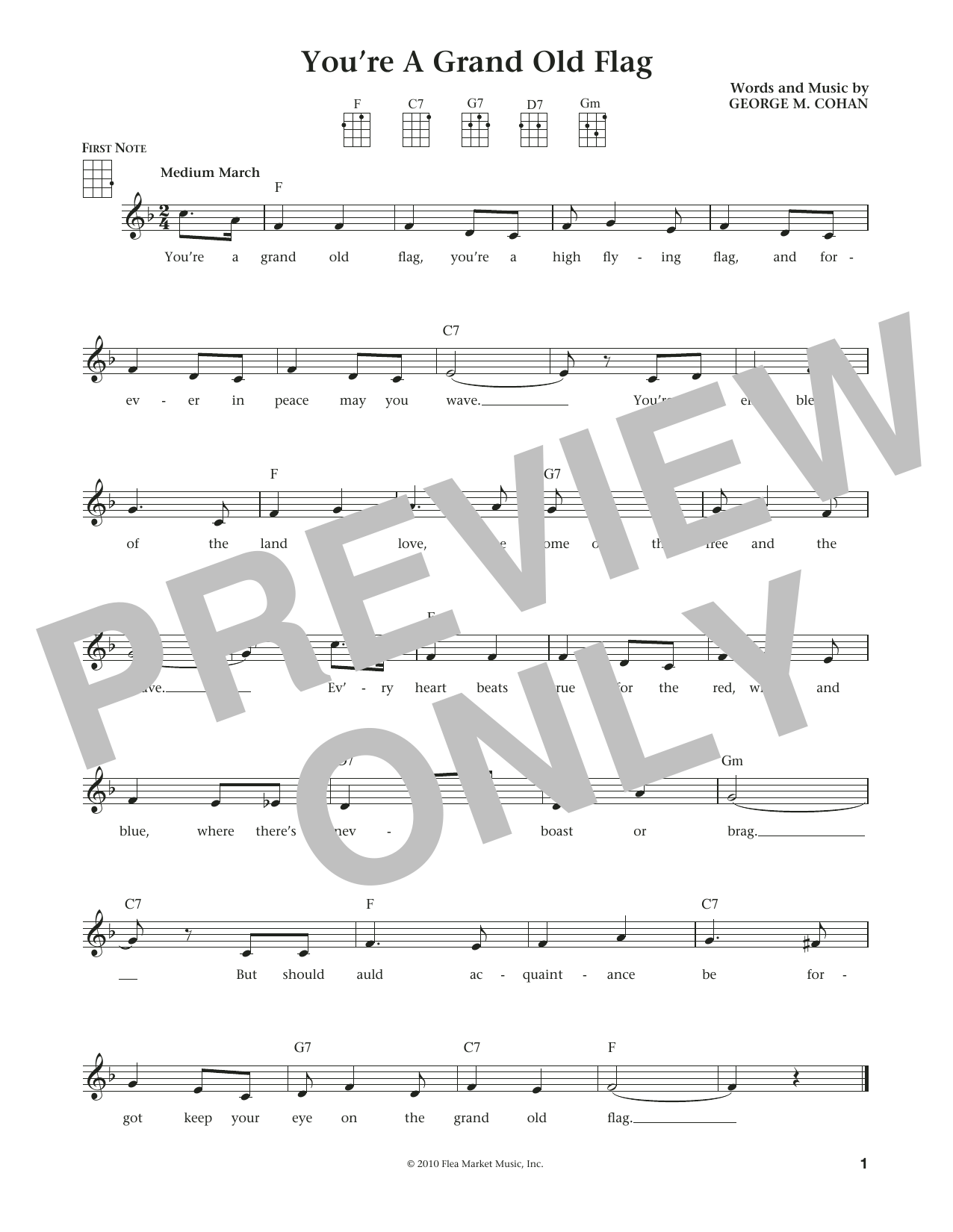 Download George Cohan You're A Grand Old Flag (from The Daily Sheet Music