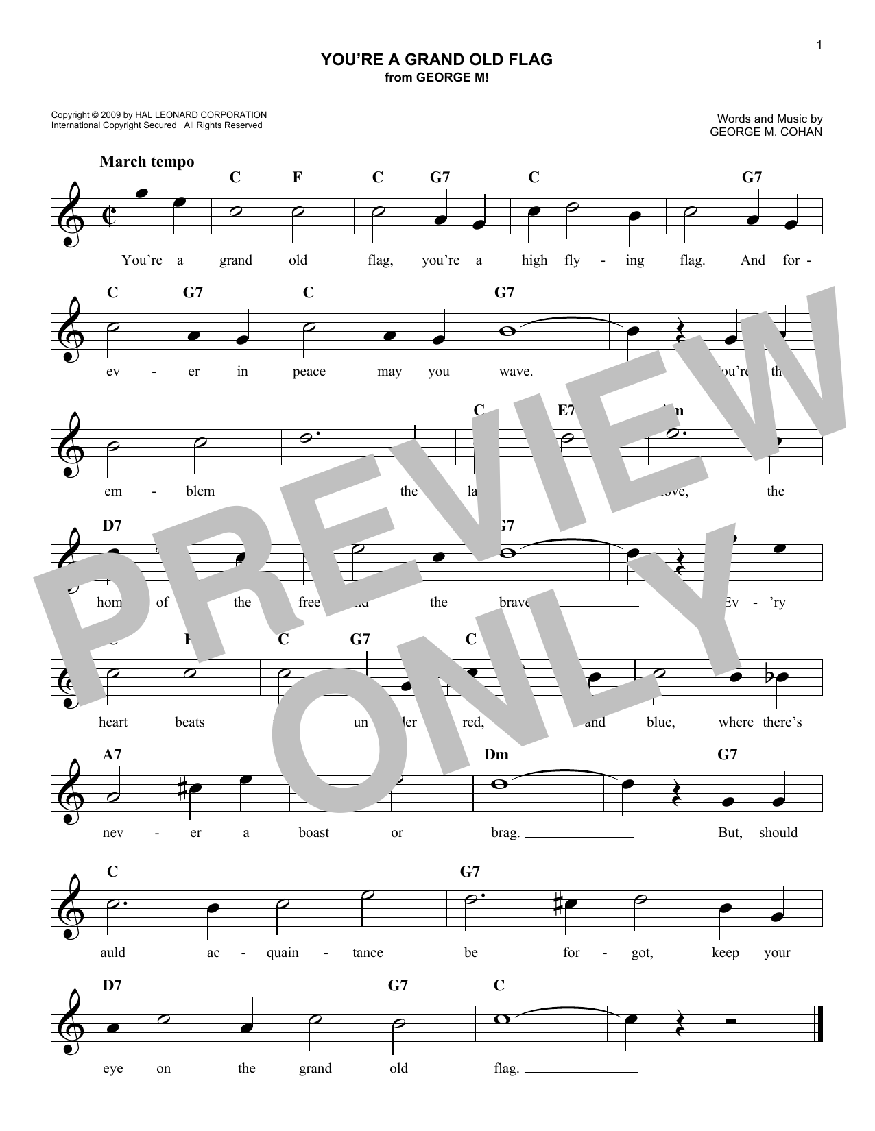 Download George Cohan You're A Grand Old Flag Sheet Music