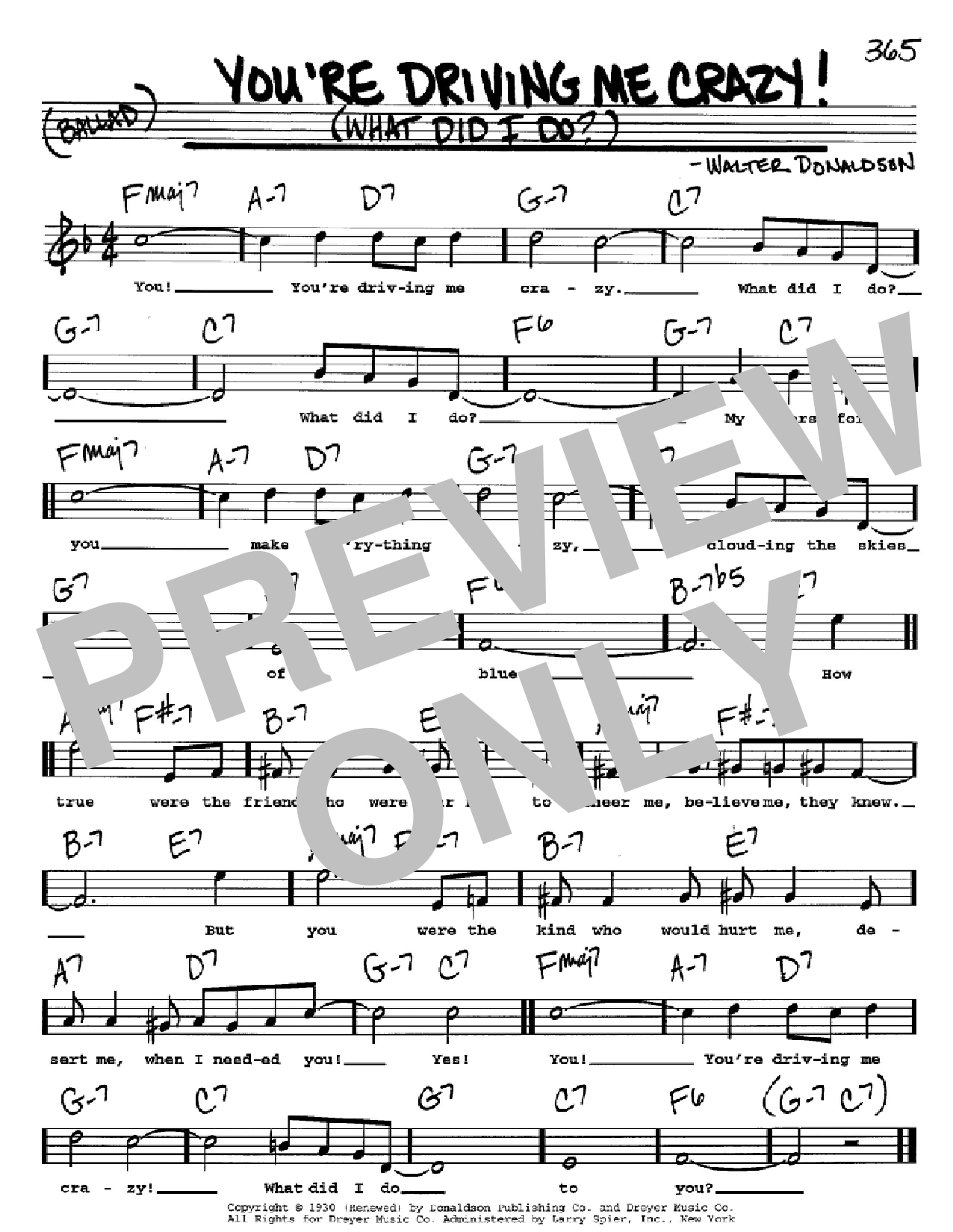 Download Walter Donaldson You're Driving Me Crazy! (What Did I Do Sheet Music