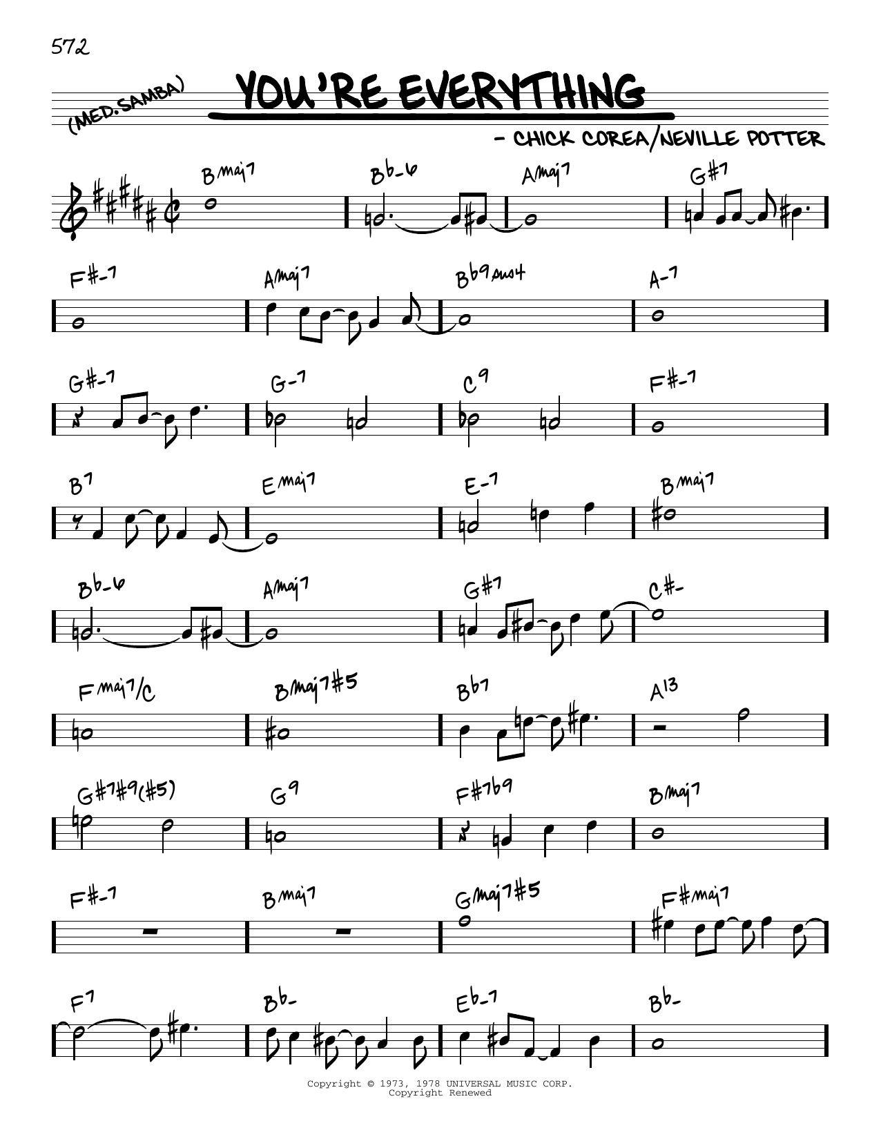 Download Chick Corea You're Everything Sheet Music