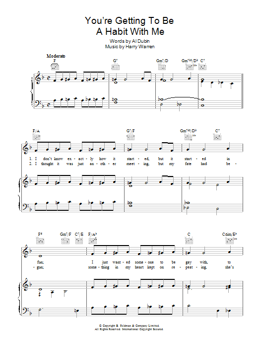 Download Harry Warren You're Getting To Be A Habit With Me Sheet Music
