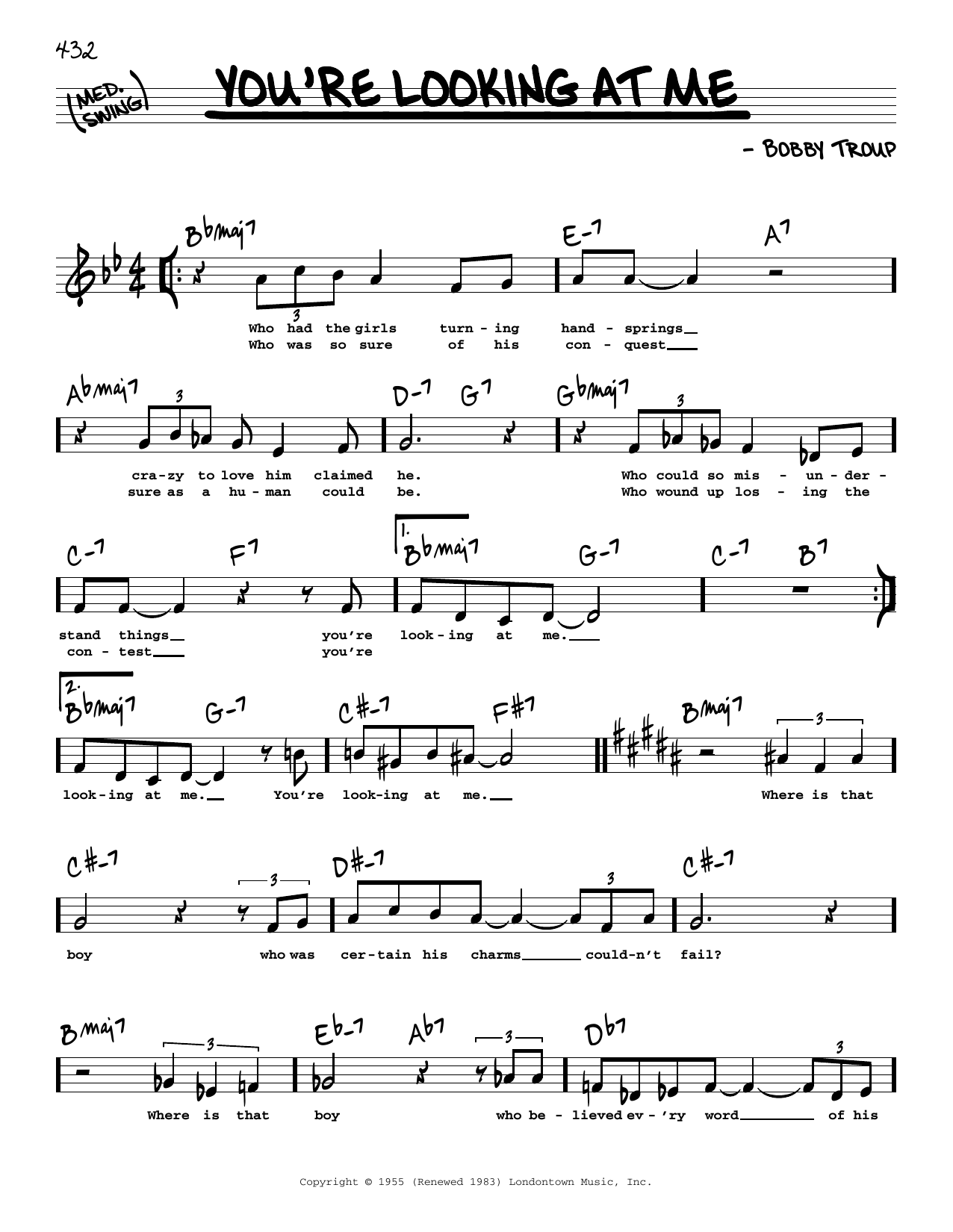 Download Nat King Cole You're Looking At Me Sheet Music