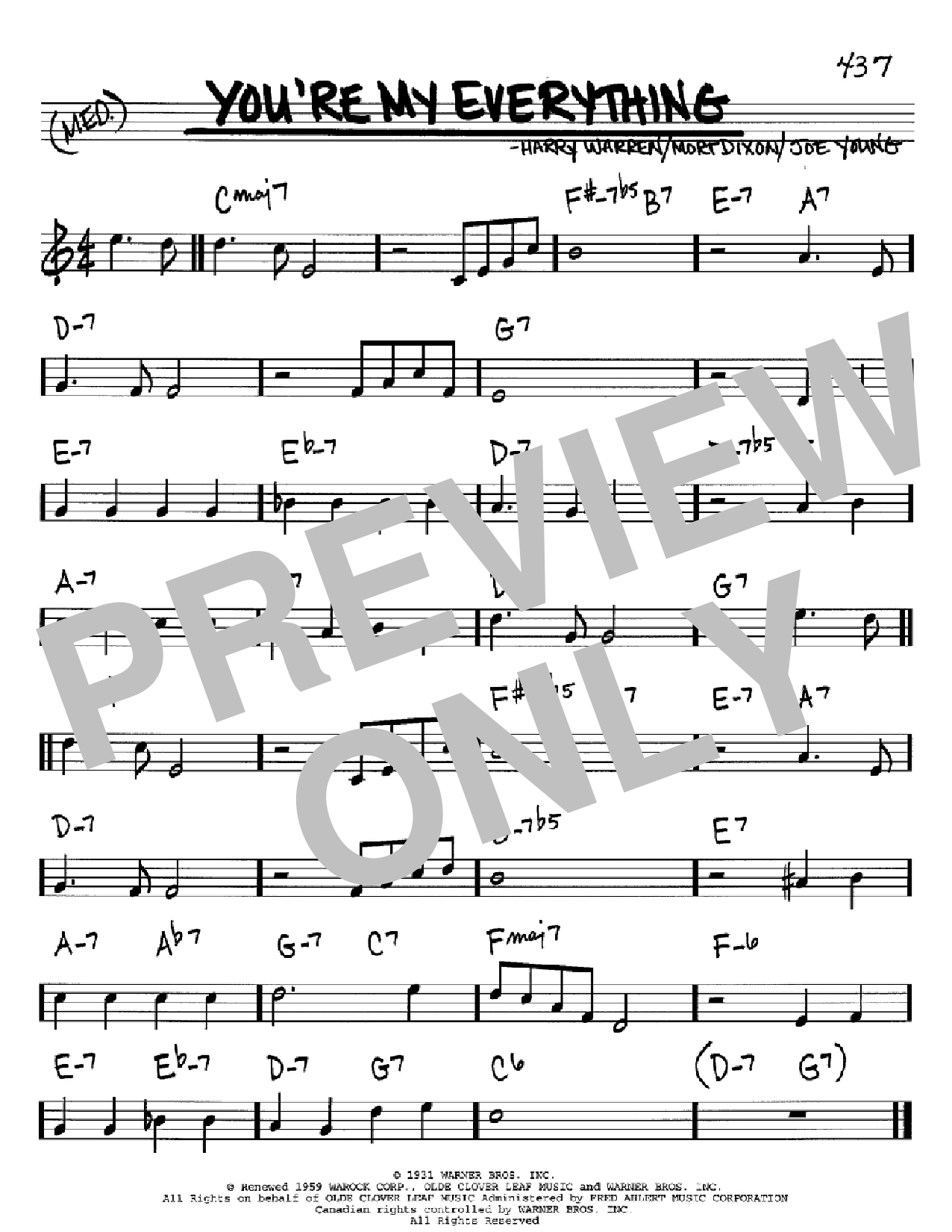 Download Mort Dixon You're My Everything Sheet Music