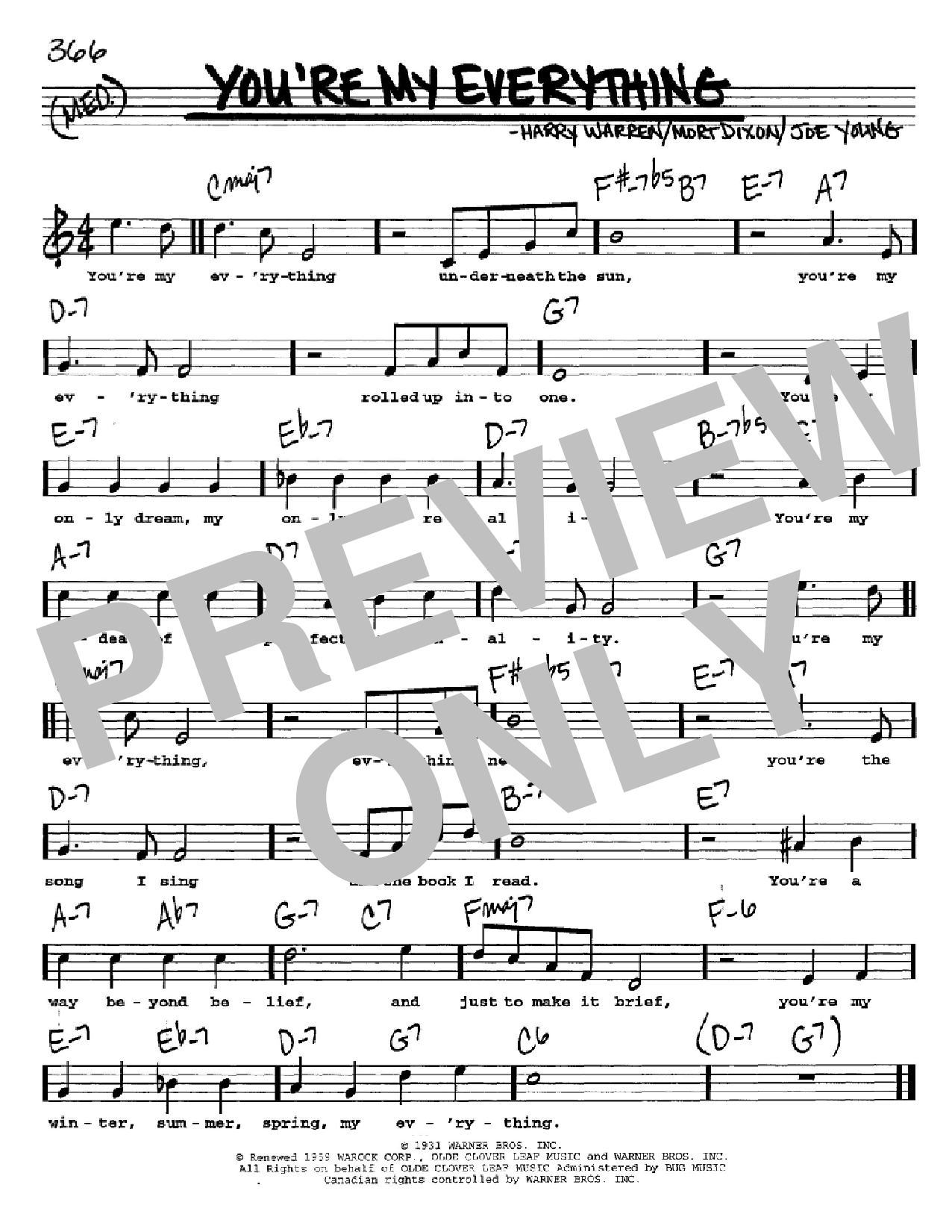 Download Mort Dixon You're My Everything Sheet Music