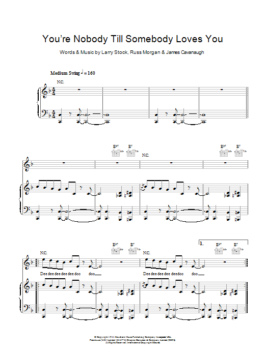 Download Jamie Cullum You're Nobody Till Somebody Loves You Sheet Music