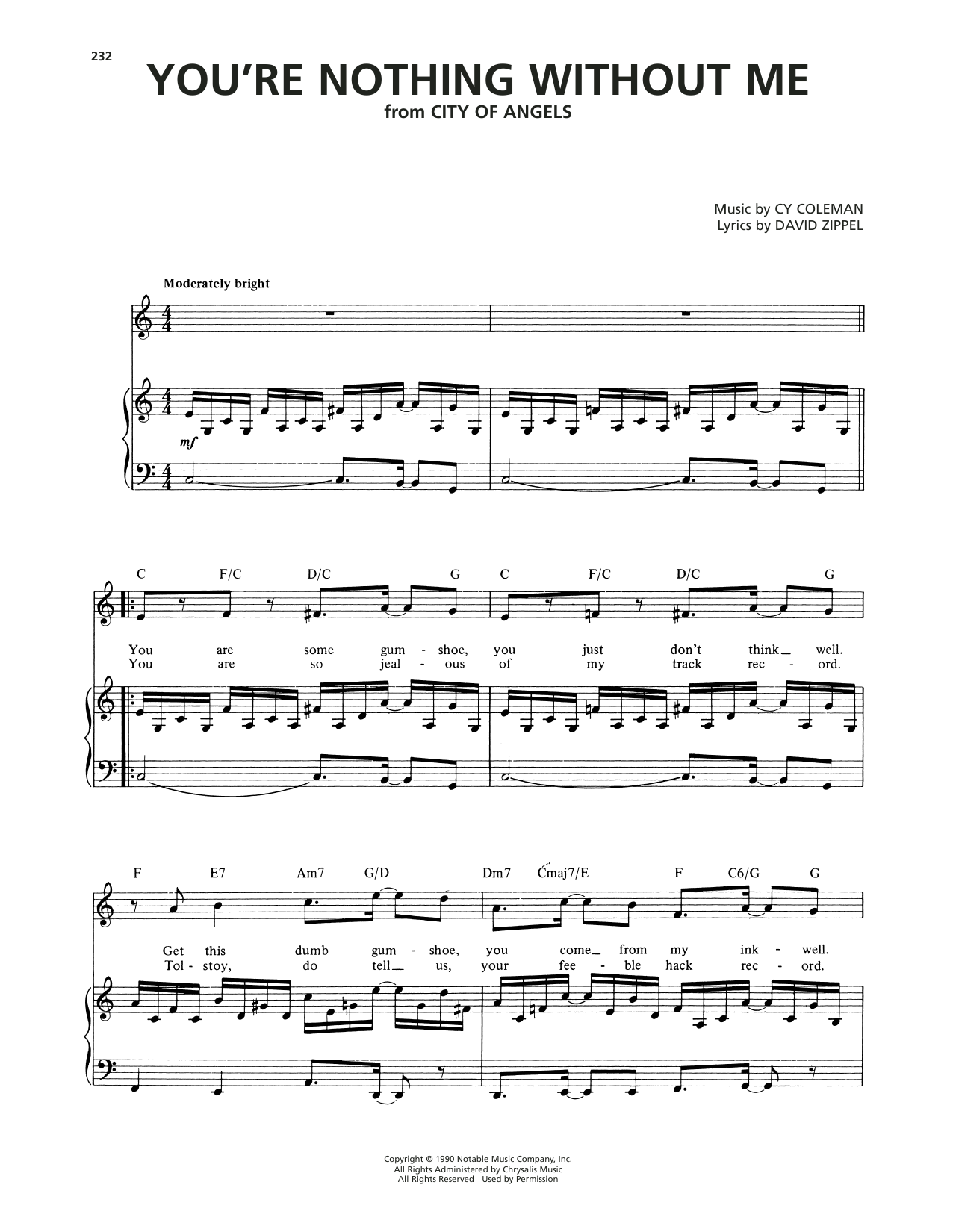 Download Cy Coleman You're Nothing Without Me (from City Of Sheet Music