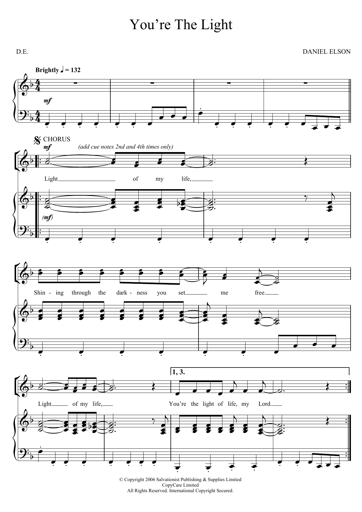 Download The Salvation Army You're The Light Sheet Music