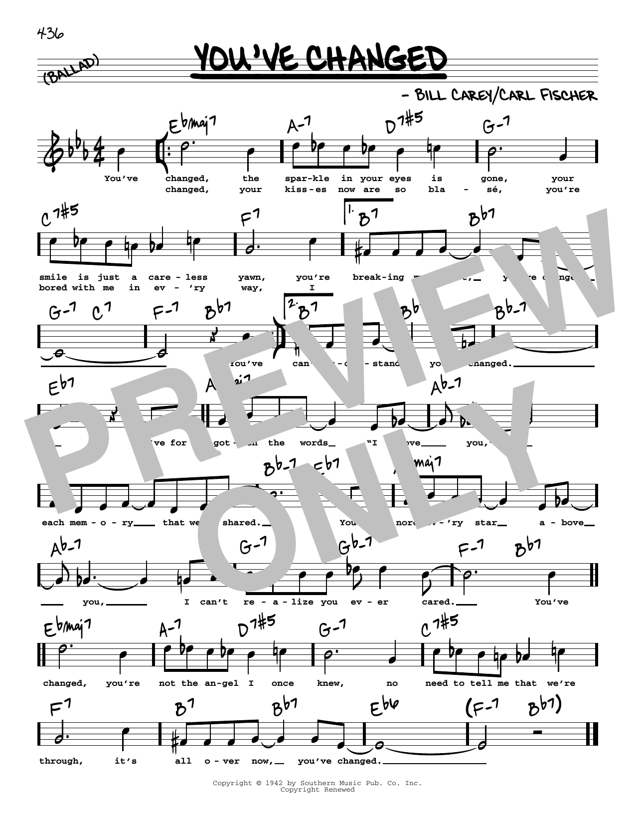 Download Connie Russell You've Changed (High Voice) Sheet Music