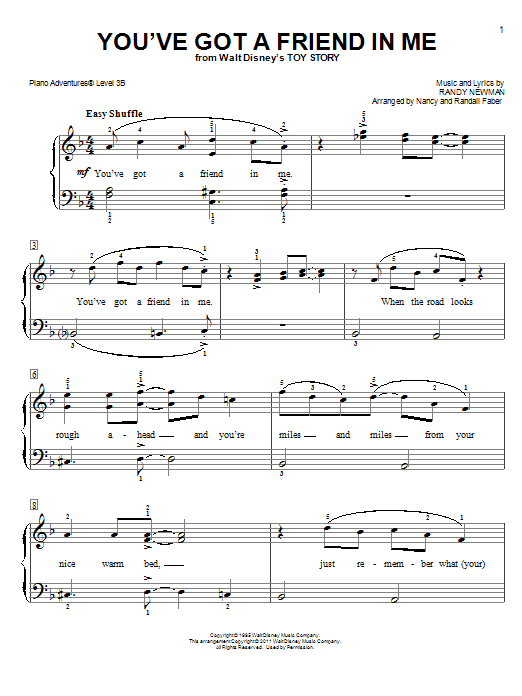 Download Nancy and Randall Faber You've Got A Friend In Me (from Toy Sto Sheet Music