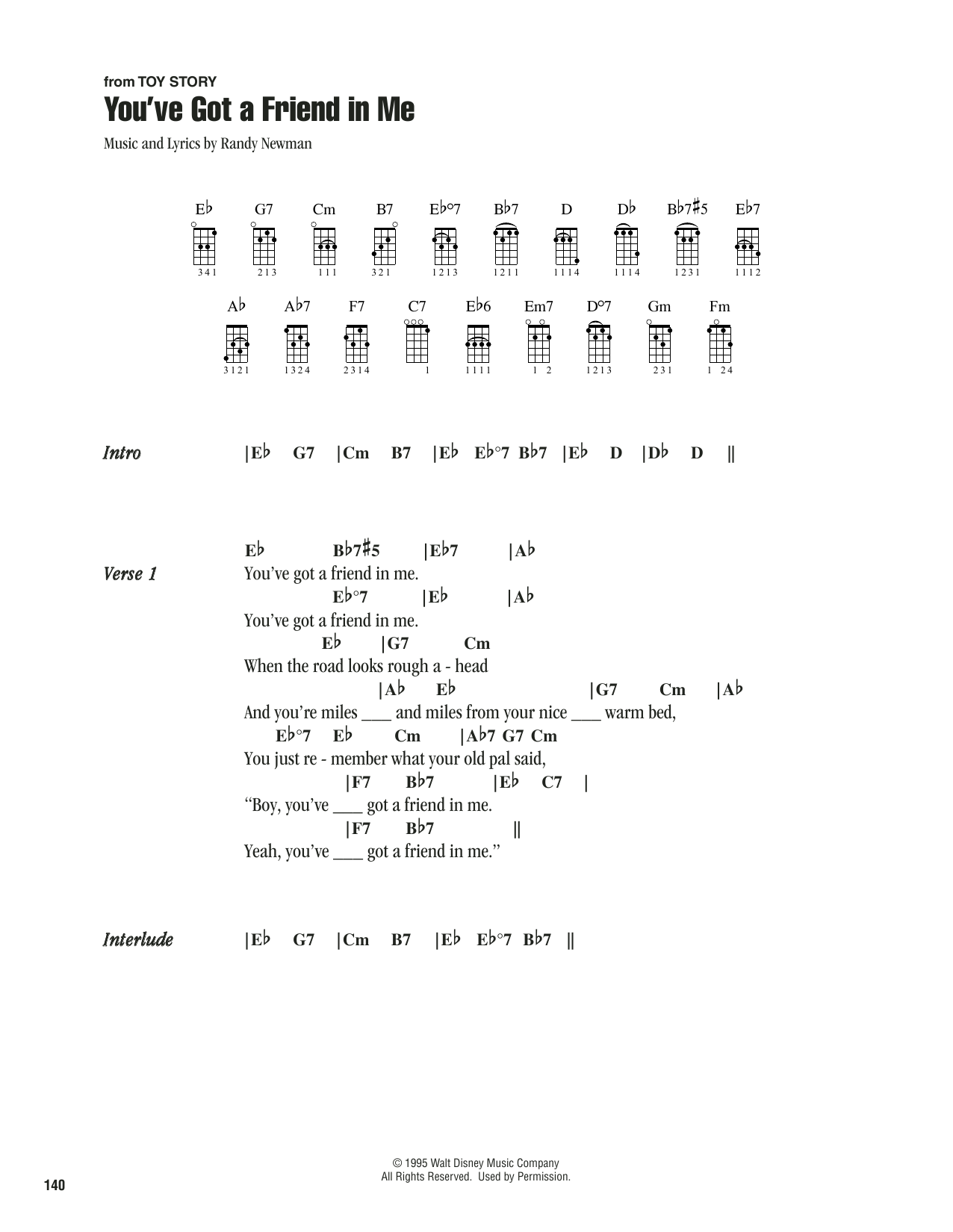 Randy Newman You've Got A Friend In Me (from Toy Story) sheet music notes printable PDF score
