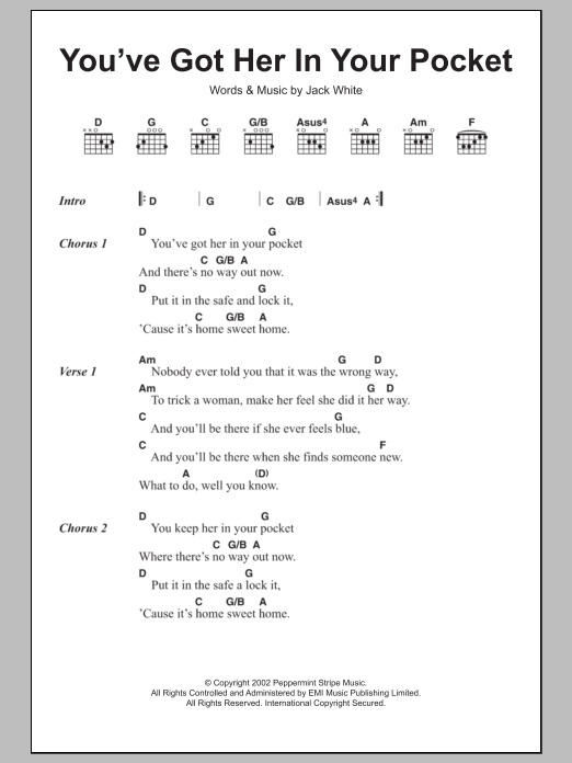 Download The White Stripes You've Got Her In Your Pocket Sheet Music