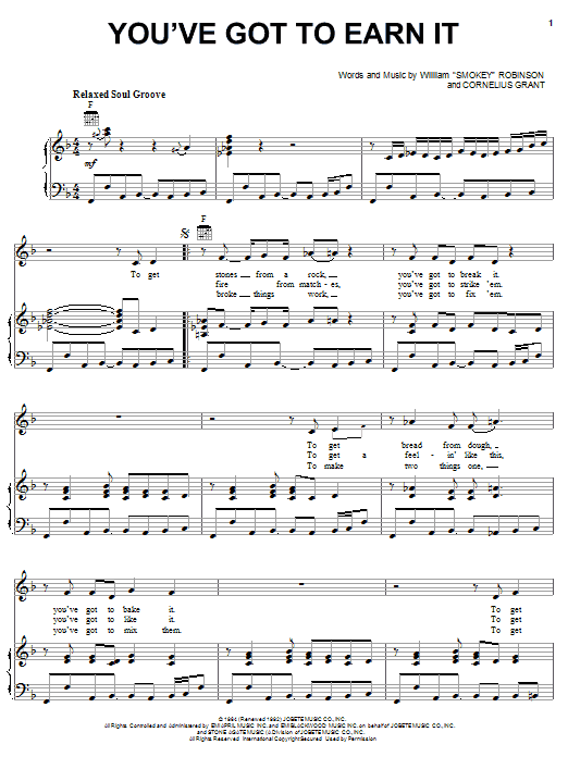Download The Staple Singers You've Got To Earn It Sheet Music