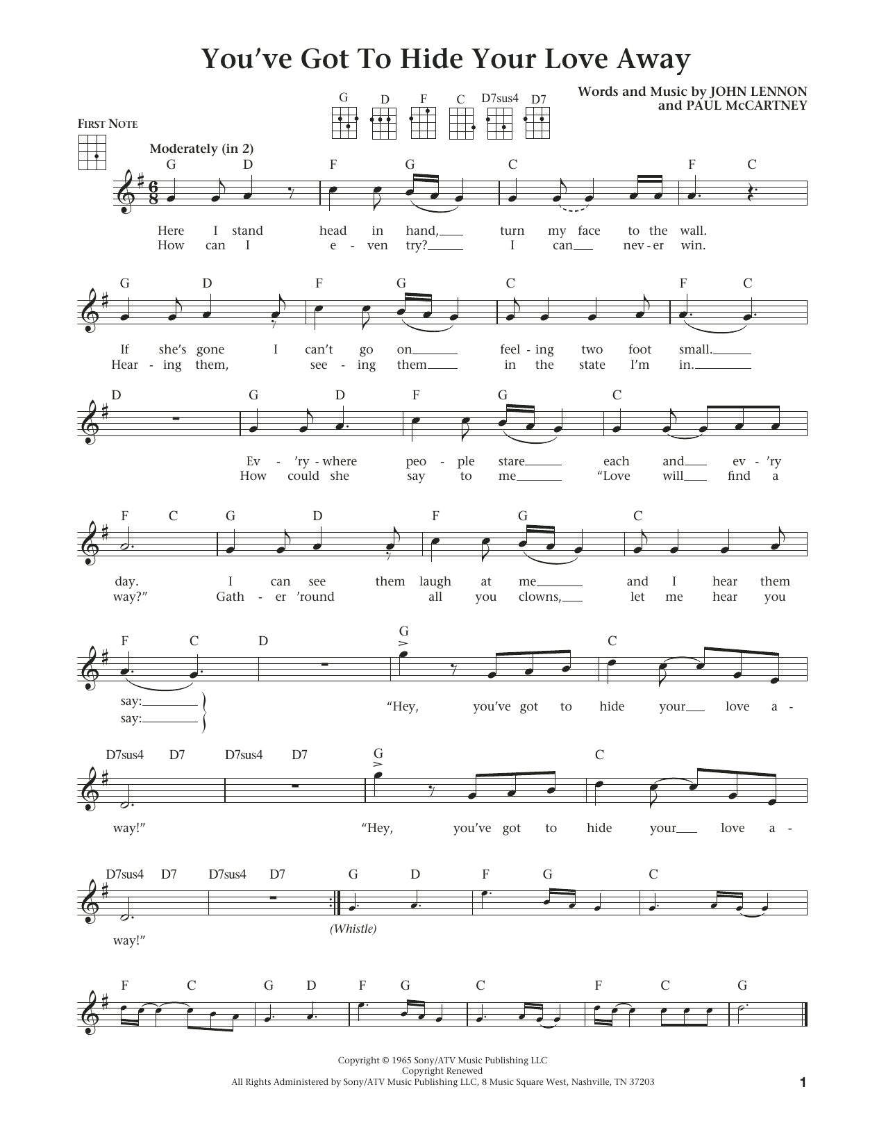 Download The Beatles You've Got To Hide Your Love Away (from Sheet Music