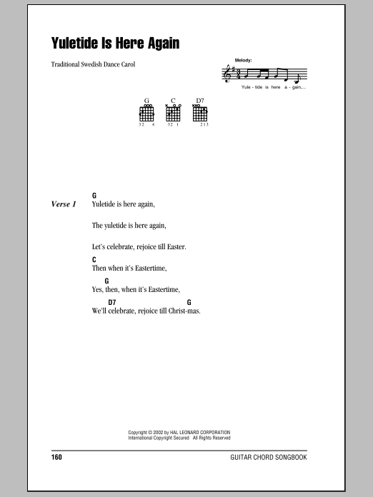 Download Traditional Yuletide Is Here Again Sheet Music