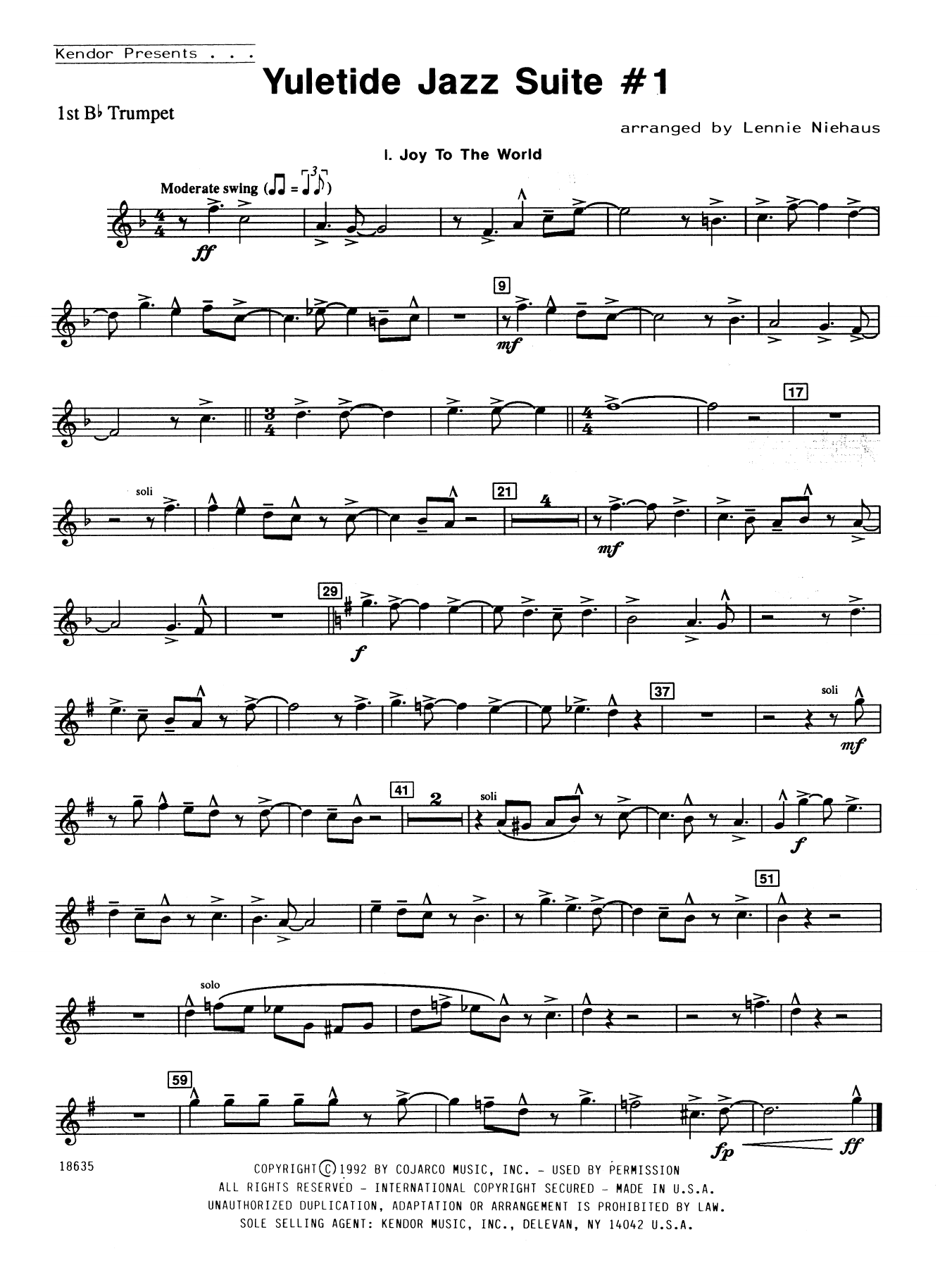 Download Lennie Niehaus Yuletide Jazz Suite #1 - 1st Bb Trumpet Sheet Music
