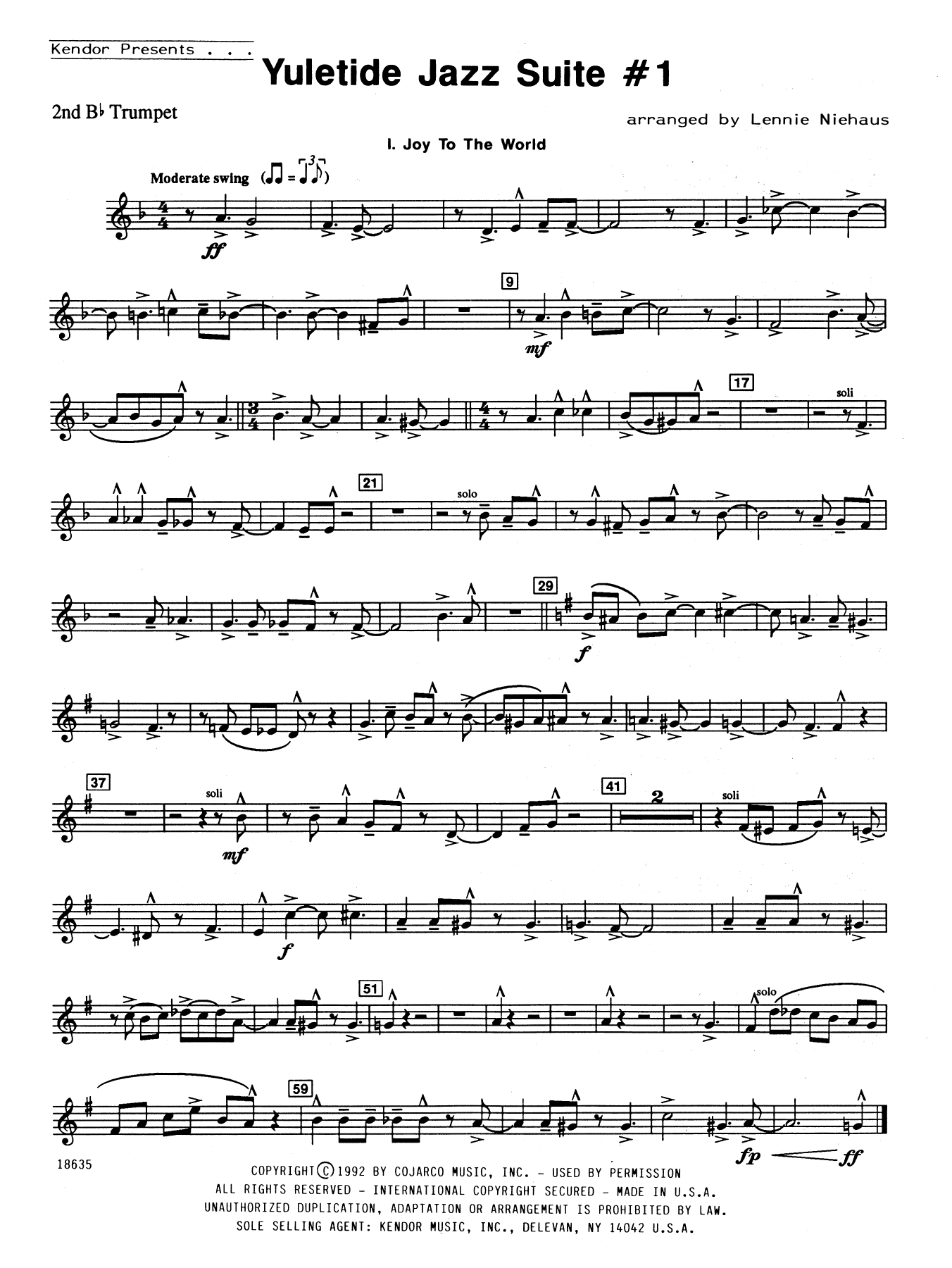 Download Lennie Niehaus Yuletide Jazz Suite #1 - 2nd Bb Trumpet Sheet Music