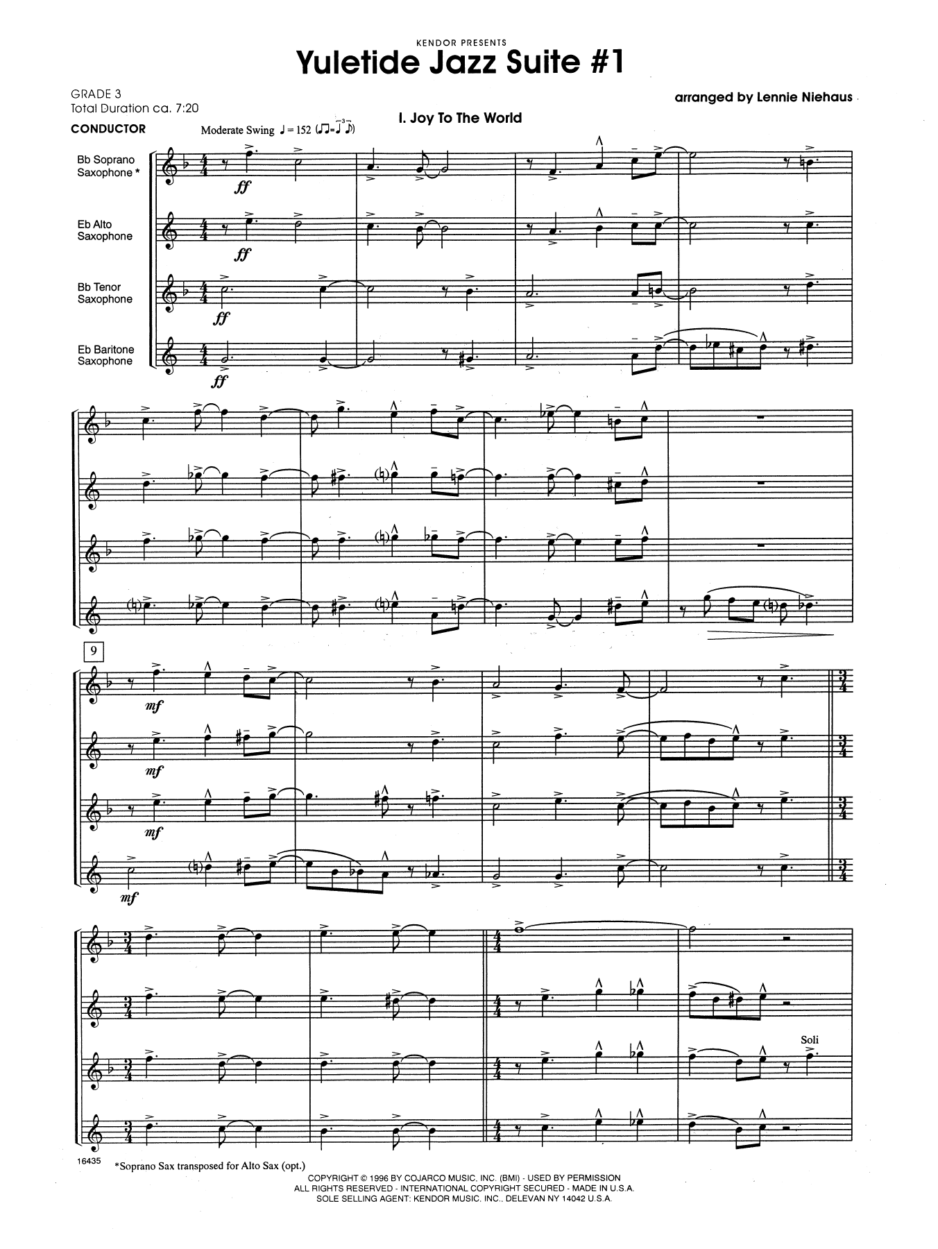 Download Lennie Niehaus Yuletide Jazz Suite #1 - Full Score Sheet Music