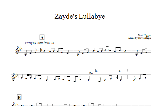 Download Steve Klaper Zayde's Lullabye Sheet Music