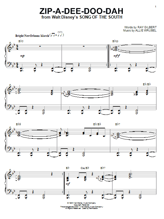 Download Ray Gilbert Zip-A-Dee-Doo-Dah [Jazz version] (arr. Sheet Music