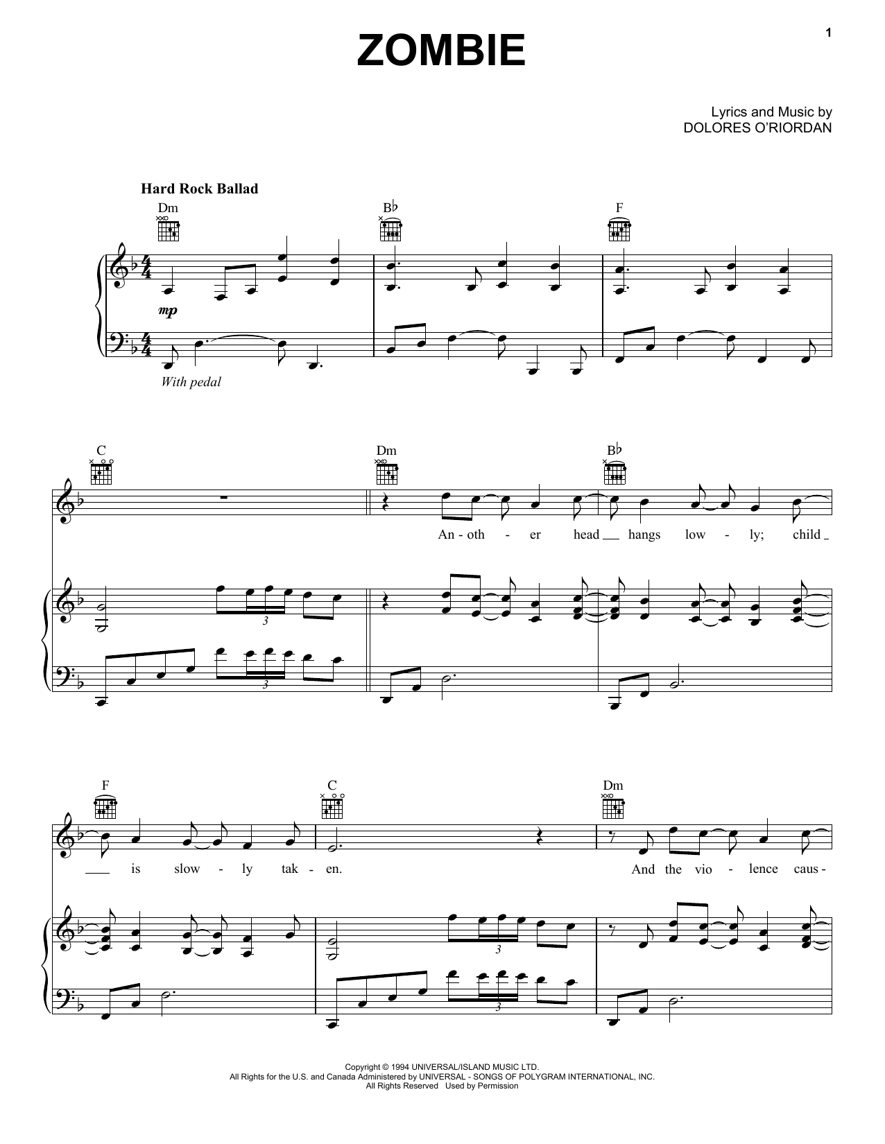 Download Bad Wolves Zombie Sheet Music