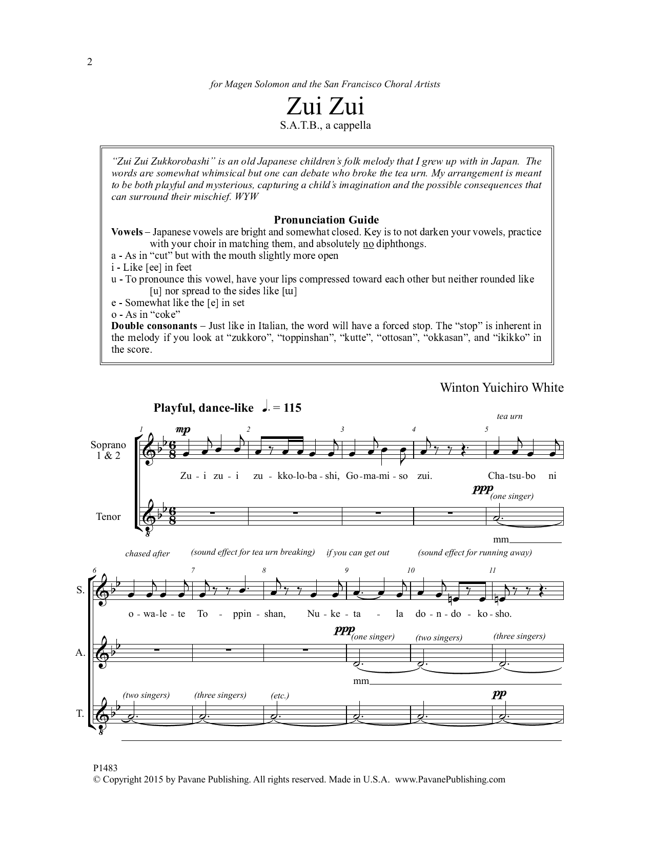 Download Winton Yuichiro White Zui Zui Sheet Music